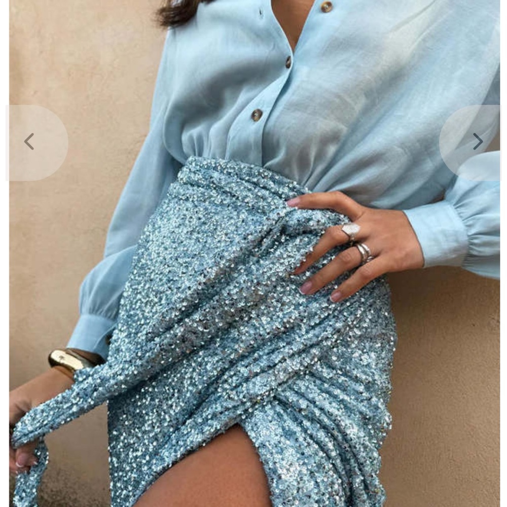 NEVER FULLY DRESSED Jaspre Sequin Wrap Skirt | Ga… - image 2